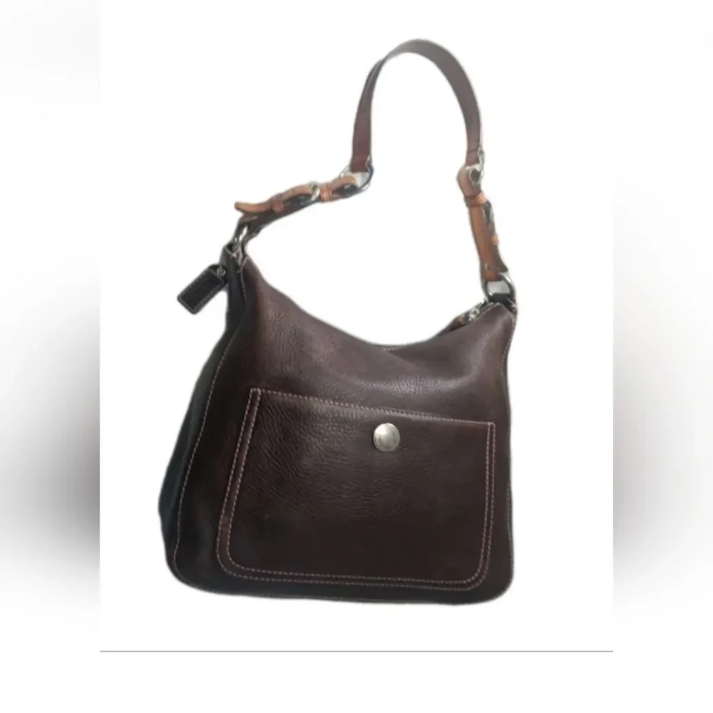Coach Chelsea Leather Shoulder Bag 8E98 Brown Hobo Y2K